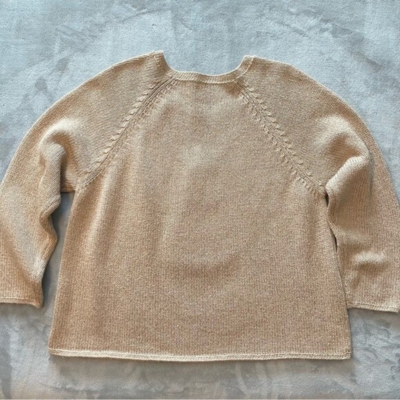 J. Jill Crochet Holiday Sweater Christmas Tree Sweater Silk Blend size M - Picture 2 of 6